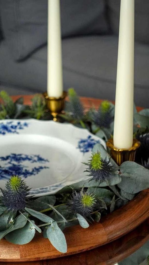 Close-up detail of traditional blue patterns on authentic Tournai porcelain from Belgium.